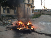  بالصور: مجهولون يضرمون النار في دراجة نارية قرب الكلية الاكاديمية بيافا